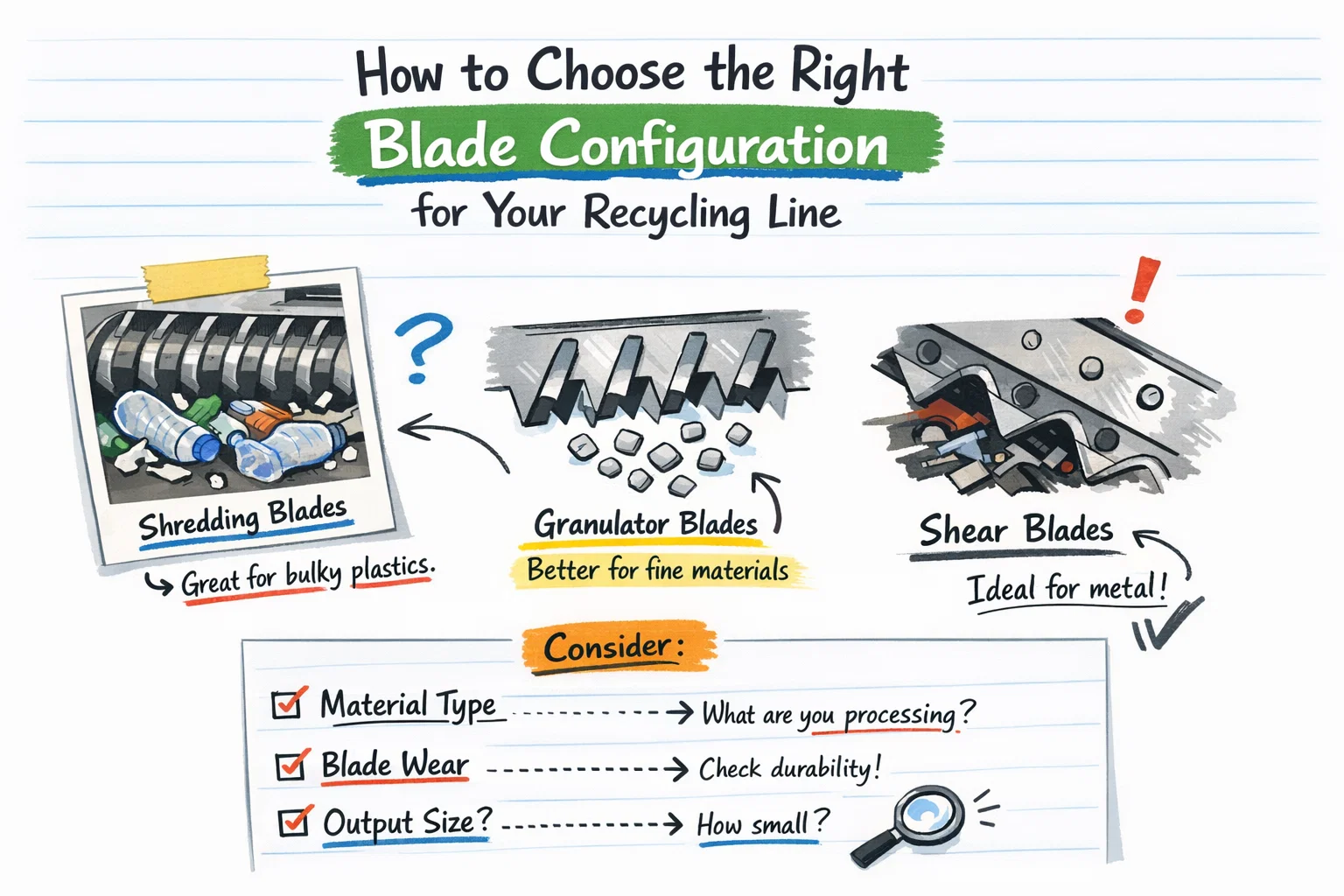 How to Choose the Right Blade Configuration for Your Recycling Line